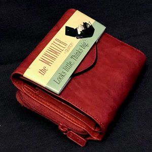 Buxton Red Tri-fold Ladies Wallet Minimizer Genuine Leather New in Box